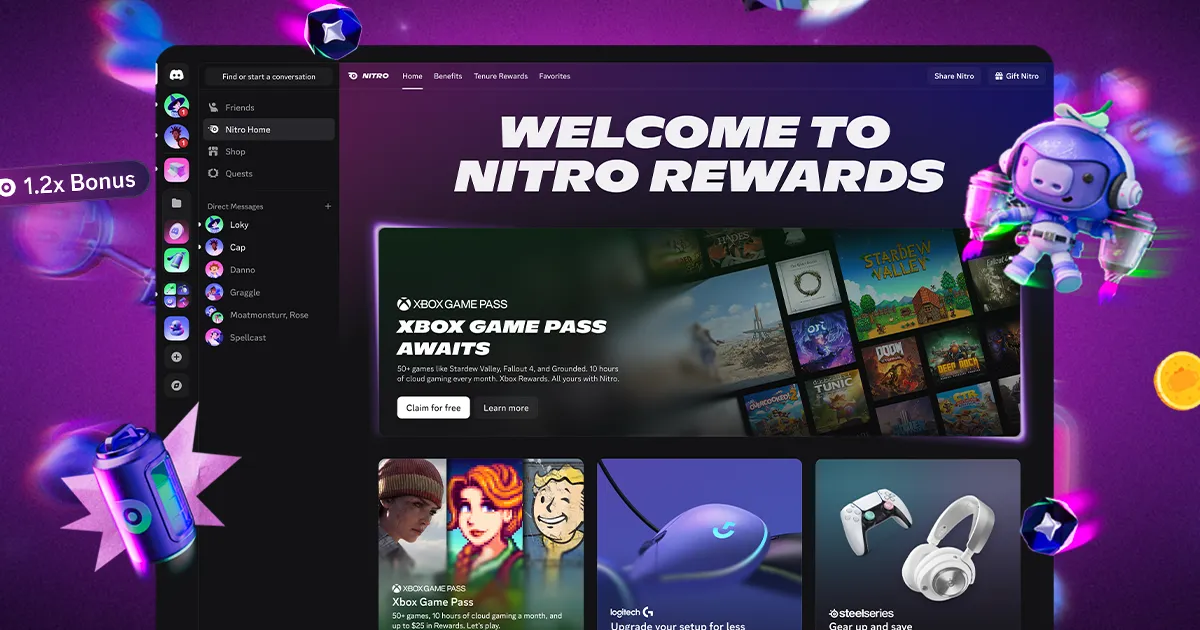 Discord lansează Nitro Rewards: abonații primesc acces gratuit la nivelul de bază al Xbox Game Pass