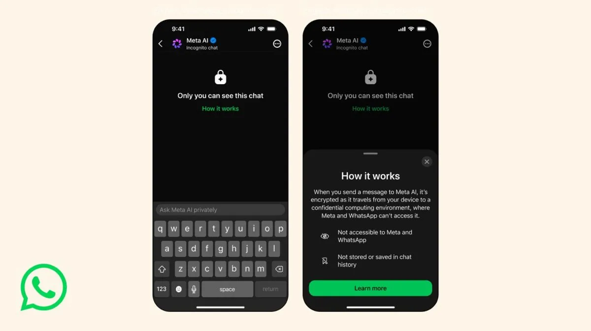 WhatsApp introduce modul incognito pentru conversațiile cu Meta AI