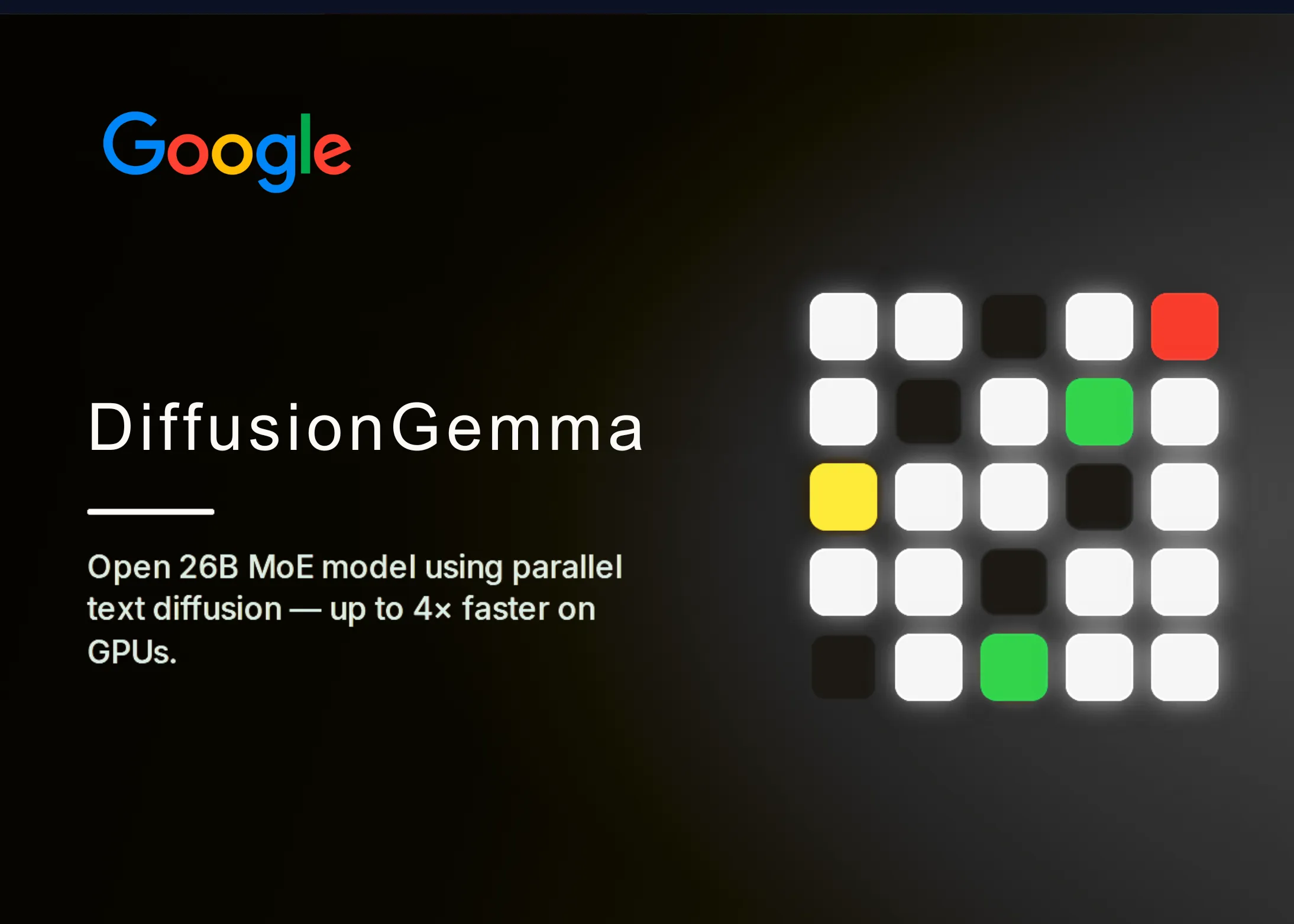 Google lansează DiffusionGemma: un model open-source de 26 de miliarde de parametri care generează text de 4 ori mai rapid