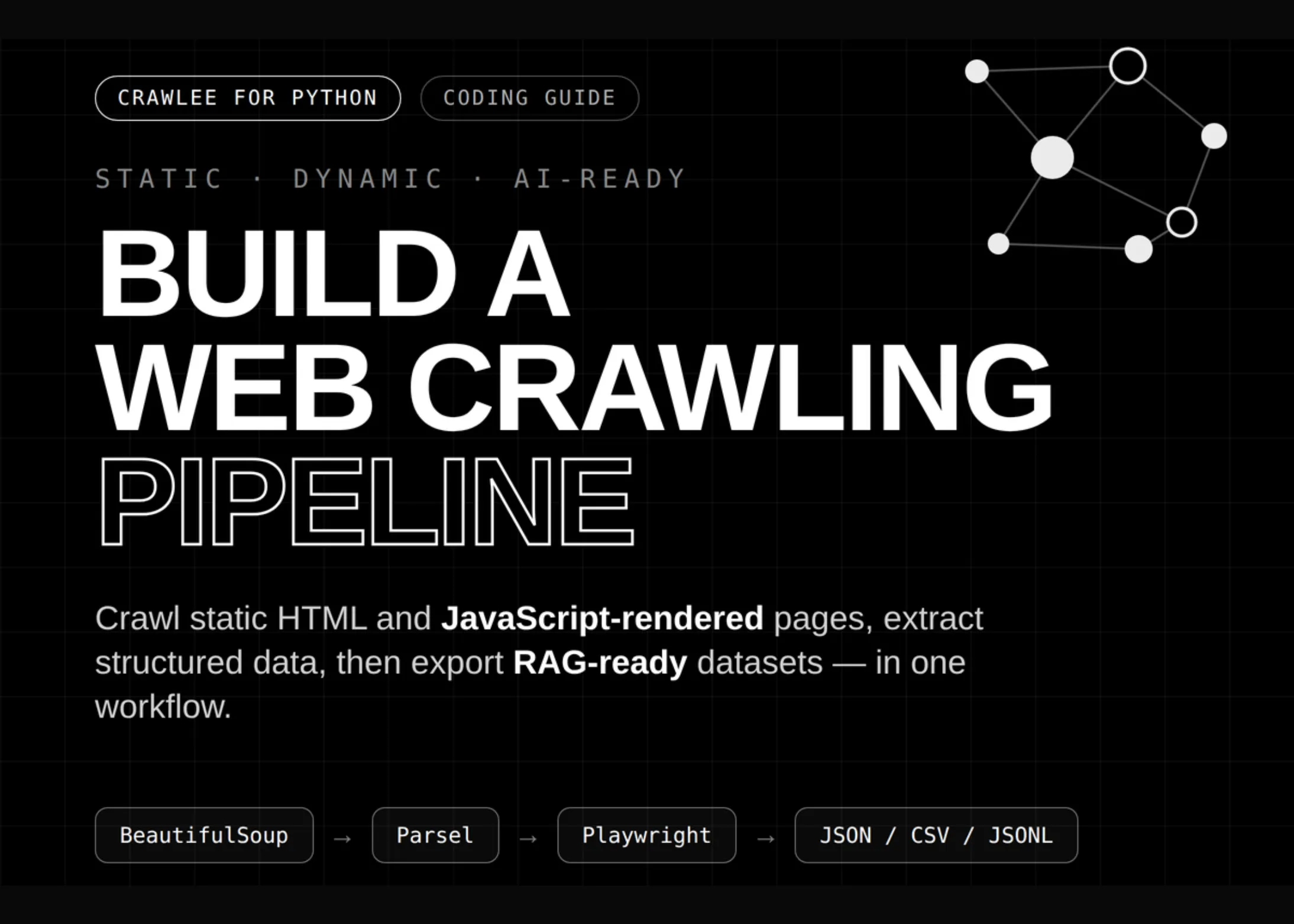 Crawlee pentru Python: Cum să construiești un pipeline de web crawling cu gestionarea roboților, grafuri de linkuri și export RAG