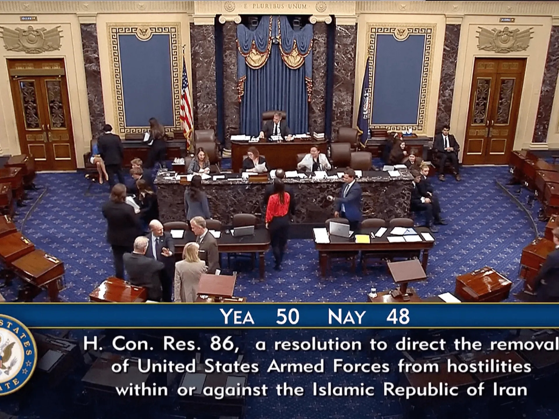 Senatul SUA votează pentru oprirea războiului cu Iranul, o mustrări rare pentru Trump